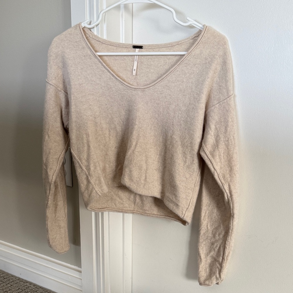 Free People Cream Cashmere Sweater